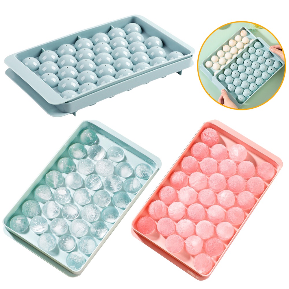 33 Grids Ice Cube Tray Round Ice Cube Maker Whiskey Ice Cube Molder ...