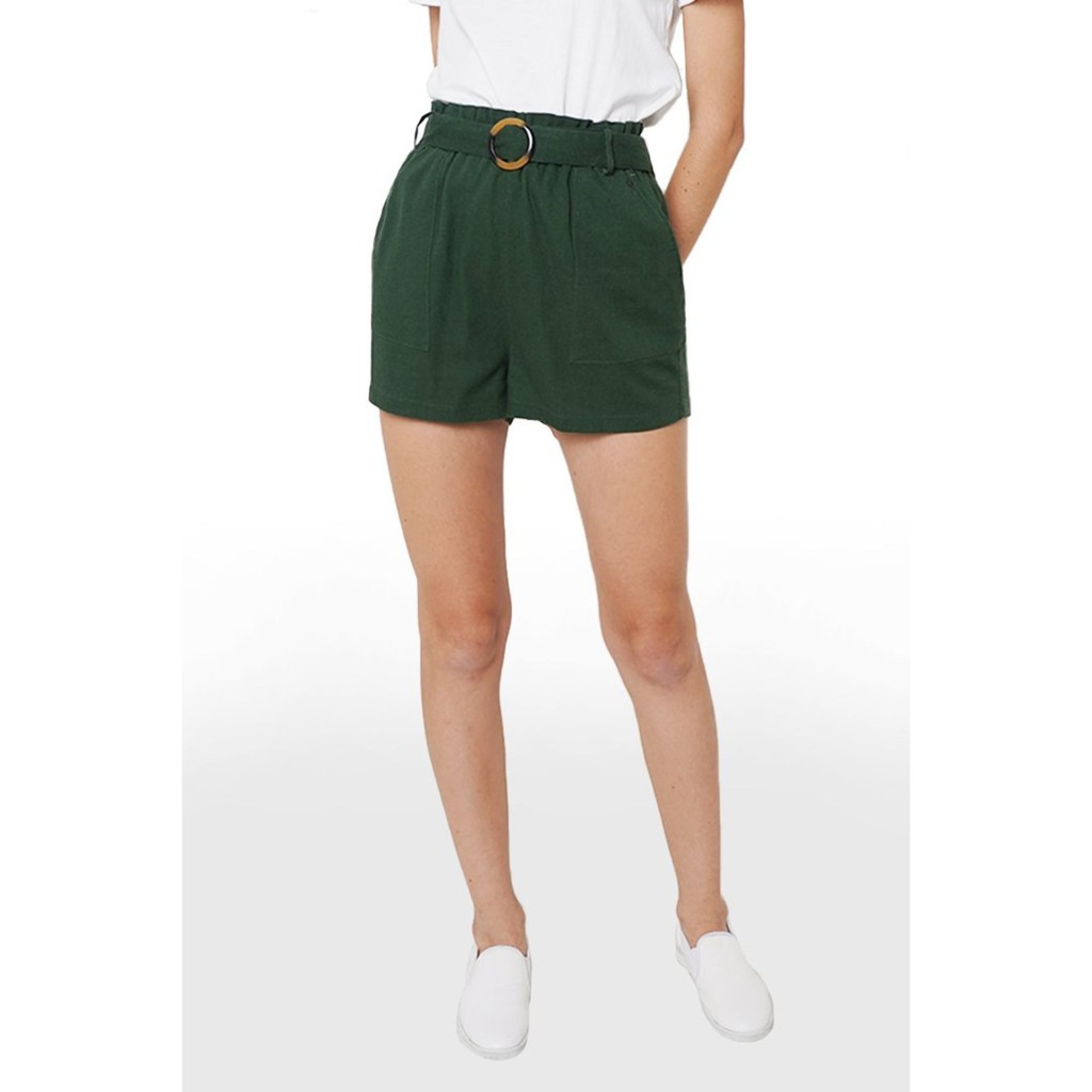 paper bag shorts green