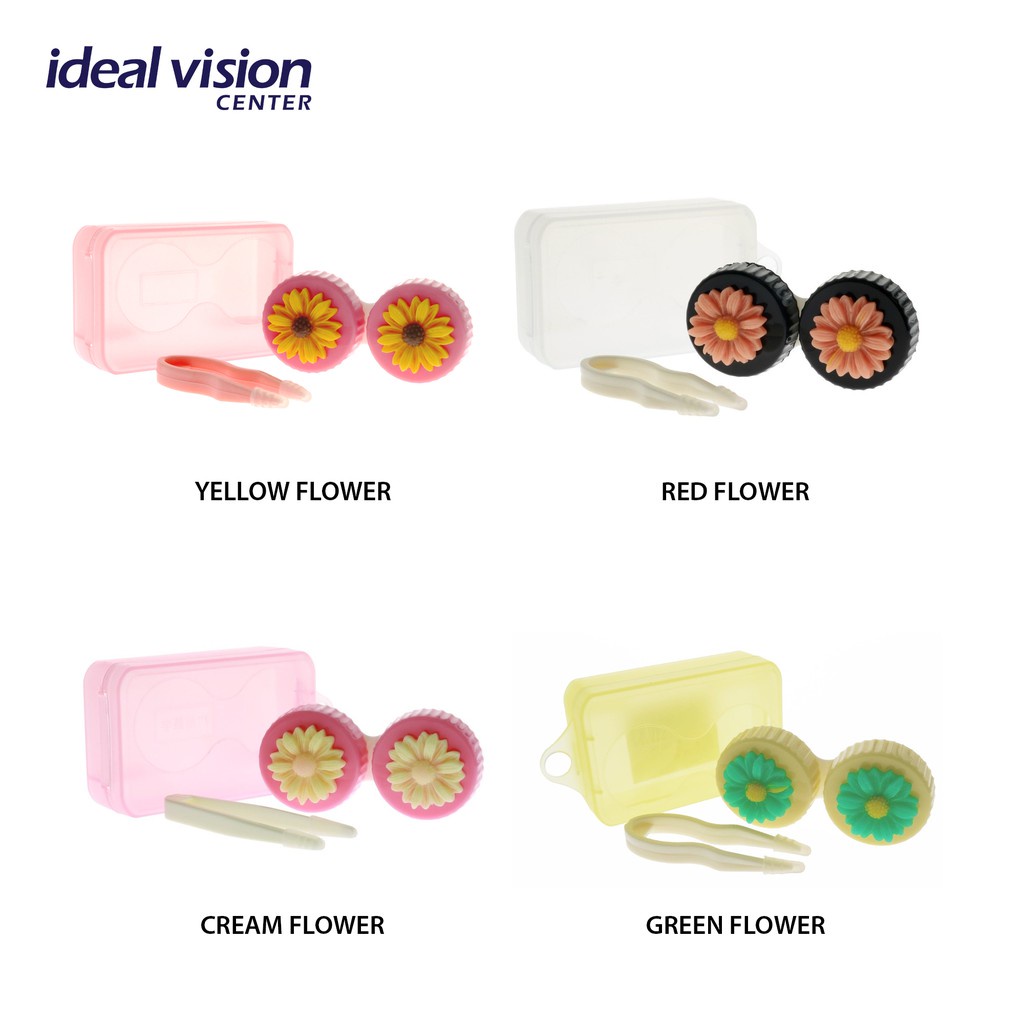 Ideal Vision Center Colorful Contact Lens Case with Tweezers