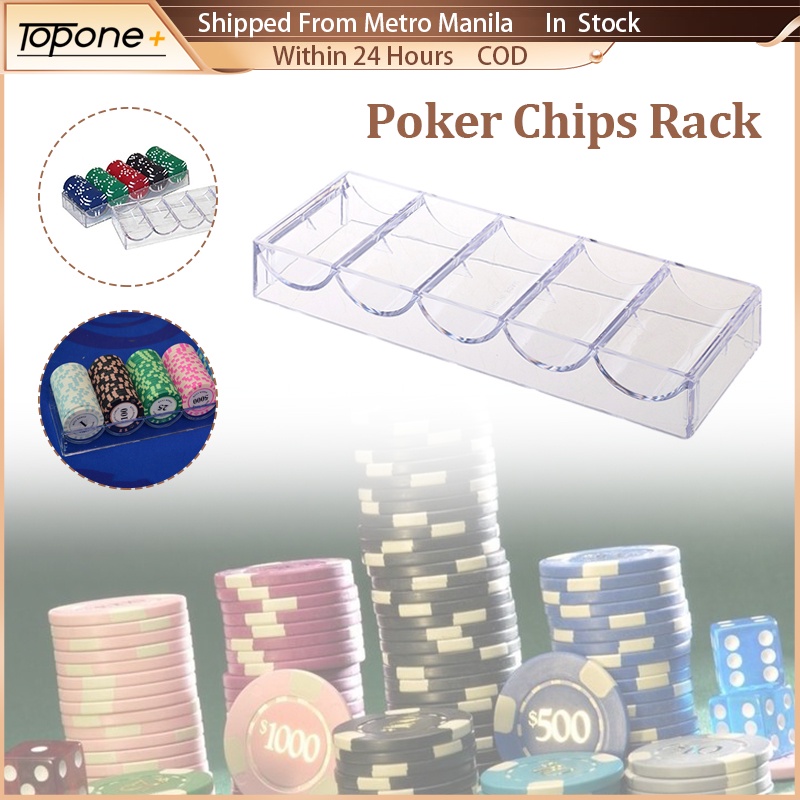 Poker Chip Holder Rack 100 Chips Storage Case Container Clear Acrylic