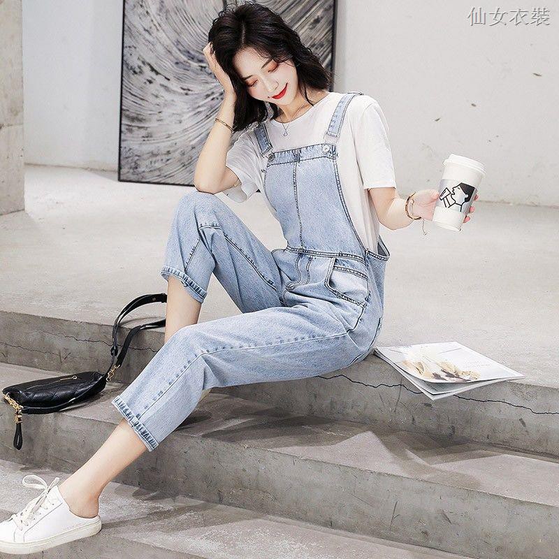 light blue denim overalls