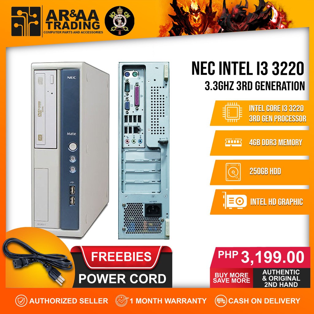 CPU Desktop NEC Intel Core i3 3220 3.30ghz 4gb 250gb DVD (3rd 