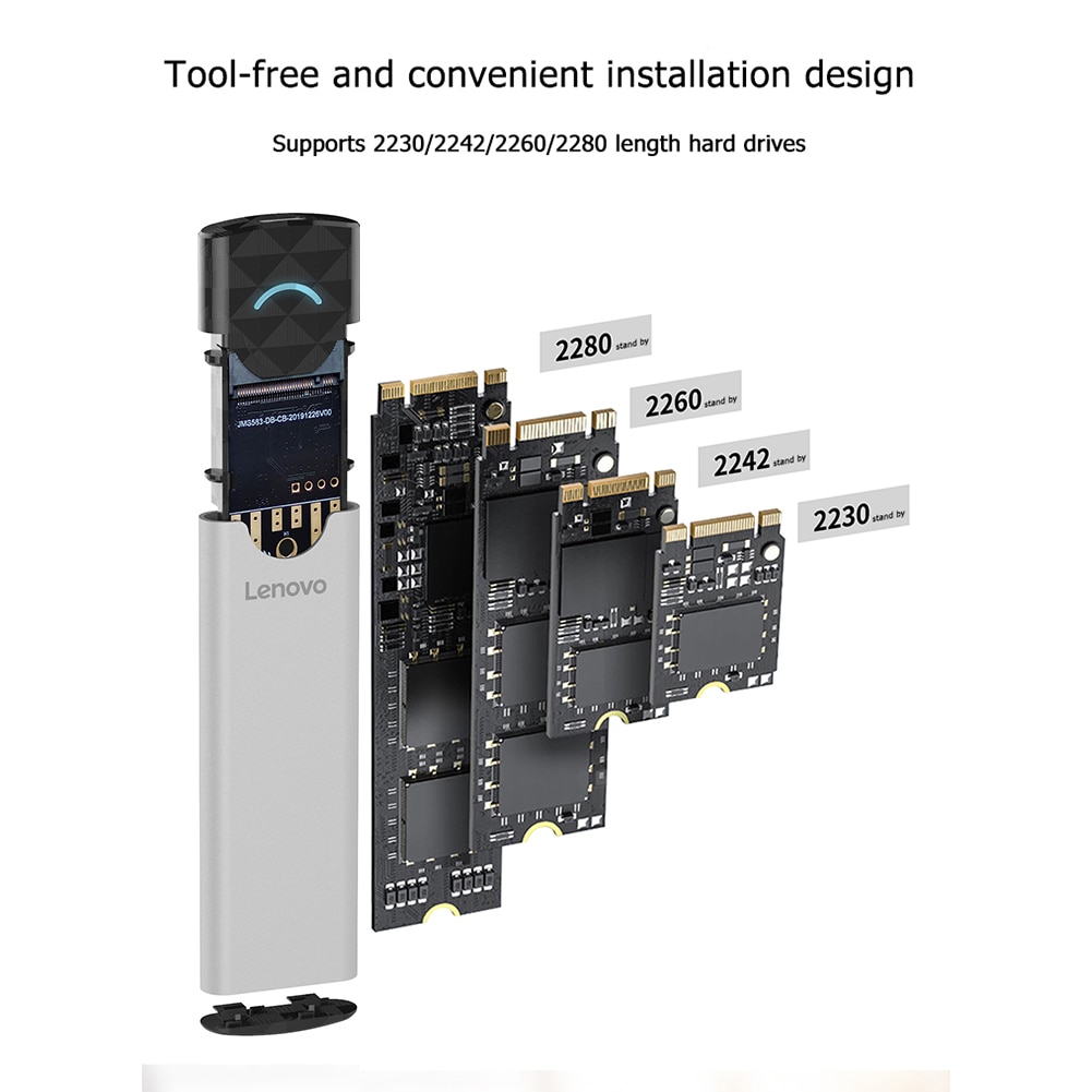 Lenovo NVME Enclosure M2 SSD Case M.2 to USB 3.1 Gen 2 NVMe SSD ...