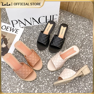 【LaLa】New  Lala Shoes arrival Good Quality rubber  casual footwear comfy heeled sandals for women