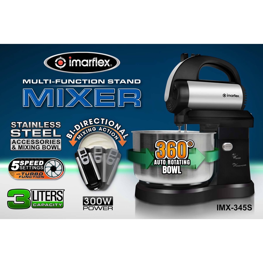 Imarflex IMX345S Stand Mixer / Hand Mixer Shopee Philippines