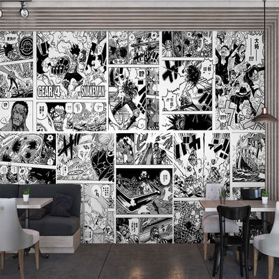 Cartoon Anime One King Wallpaper 3D Creative Black and White Comic  Children's Room Bedroom Bedroom R | Shopee Philippines
