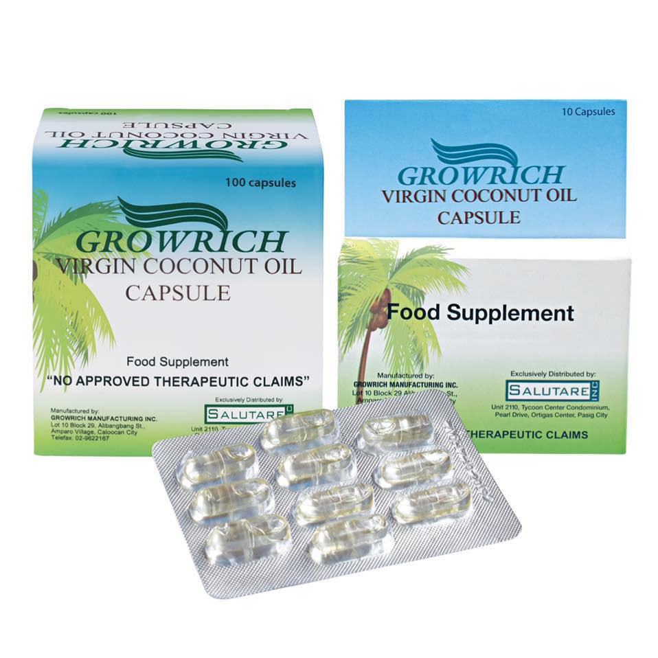 GROWRICH Virgin Coconut Oil 500mg Capsule Shopee Philippines