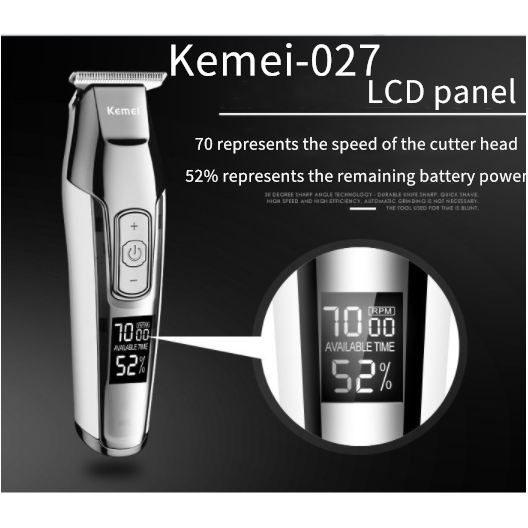 Kemei 5027 Large Capacity Battery Barber Professional Hair ...