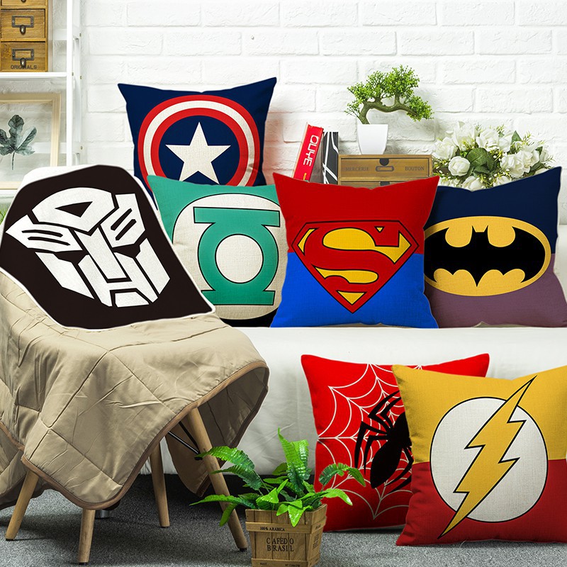 Marvel American Captain Pillow Case Spider Man Iron Man Cushion