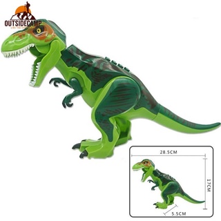 Big Size 24-28cm Green T-rex Lego Dinosaurs Jurassic Park Figure Toy Children Holiday Gifts