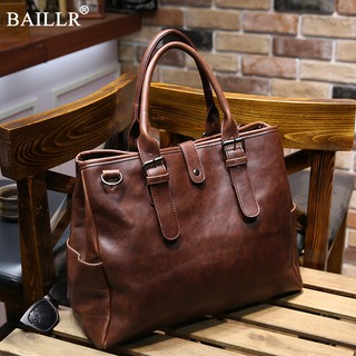 2019 New Fashion Brands Vintage Leather Briefcases Men Messenger Bags Brown Luxury Business Briefcas