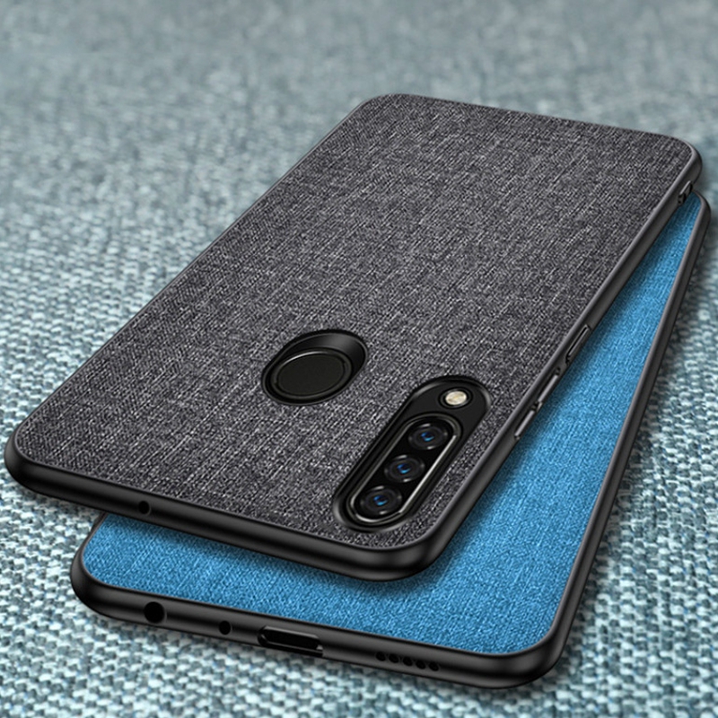 Vivo Y17 Fabric Cloth Casing Hybrid Slim Hard PC Back