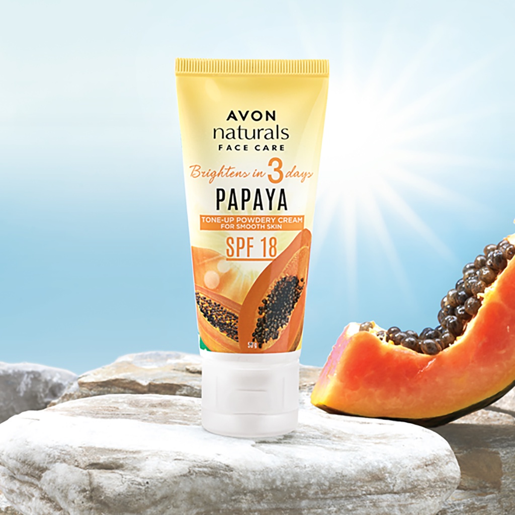 Avon Naturals Naturals Papaya Tone Up Powdery Cream 50 G Shopee