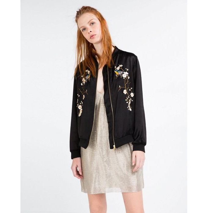 floral bomber jacket zara