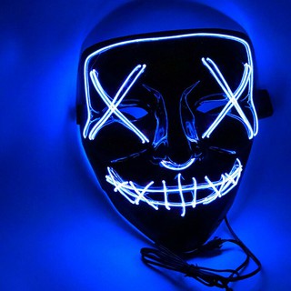 Neon Stitches Mask LED Wire Light Up Costume Party Purge Halloween Cosplay Masks