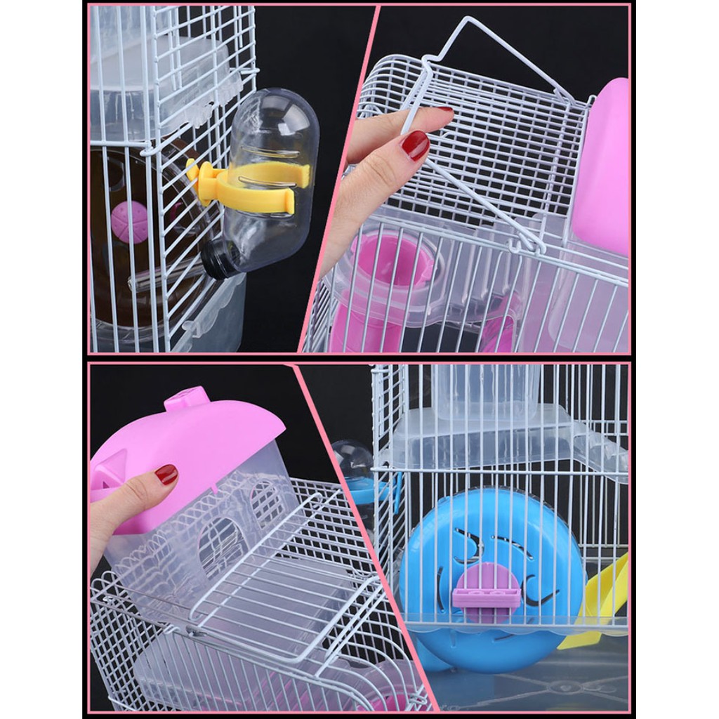 【COD】Double Layers Hamster House Crystal Hamster Castle Luxury Hamster Cage Large Space Pet House #5