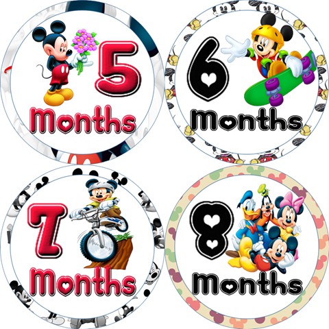Mickey Mouse 12 Months Baby Milestone Stickers Shopee Philippines