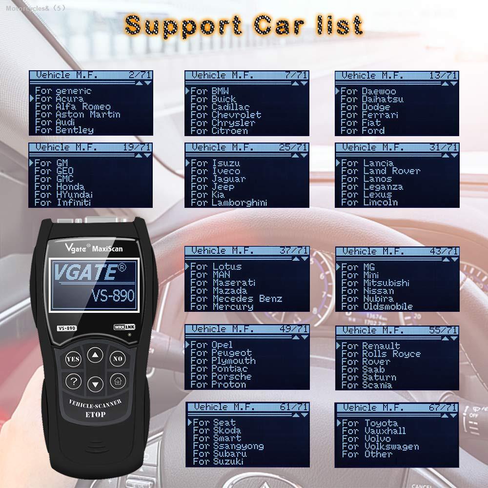 ☬VGATE VS890 OBD2 MAXISCAN Car Fault Code Reader Scanner Multi-Language  Automotive Scanner | Shopee Philippines