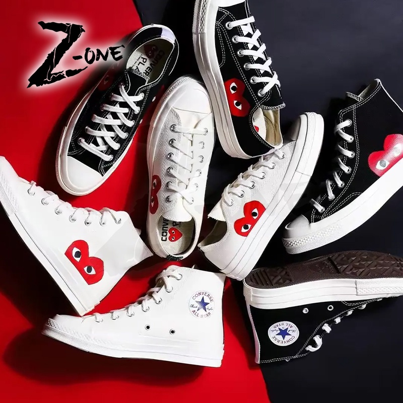 Play Comme des Garçons Converse Red Heart Chuck Taylor All Star '70 Low For  Women Men Black | Shopee Philippines