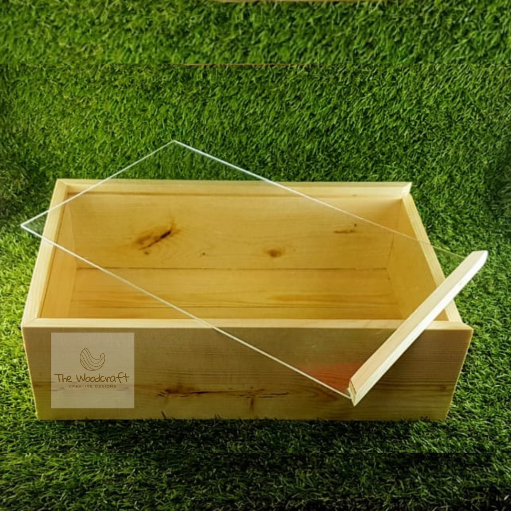 Wooden Box with Clear Acrylic Glass Sliding Cover Shopee Philippines