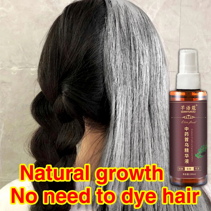 Black Hair Serum Dyeing Spray Black Hair Growth Shampoo 100ml Polygonum ...