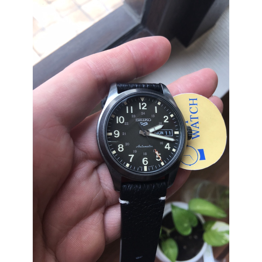 Seiko 5 SRPG41 Automatic Black Dial Calfskin Leather Field Watch SRPG41K1 |  Shopee Philippines