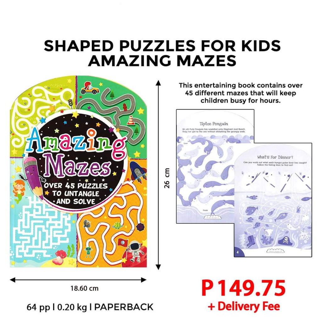 Shaped Puzzles For Kids Amazing Mazes Over 45 Puzzles To Untangle And Solve Paperback Shopee Philippines