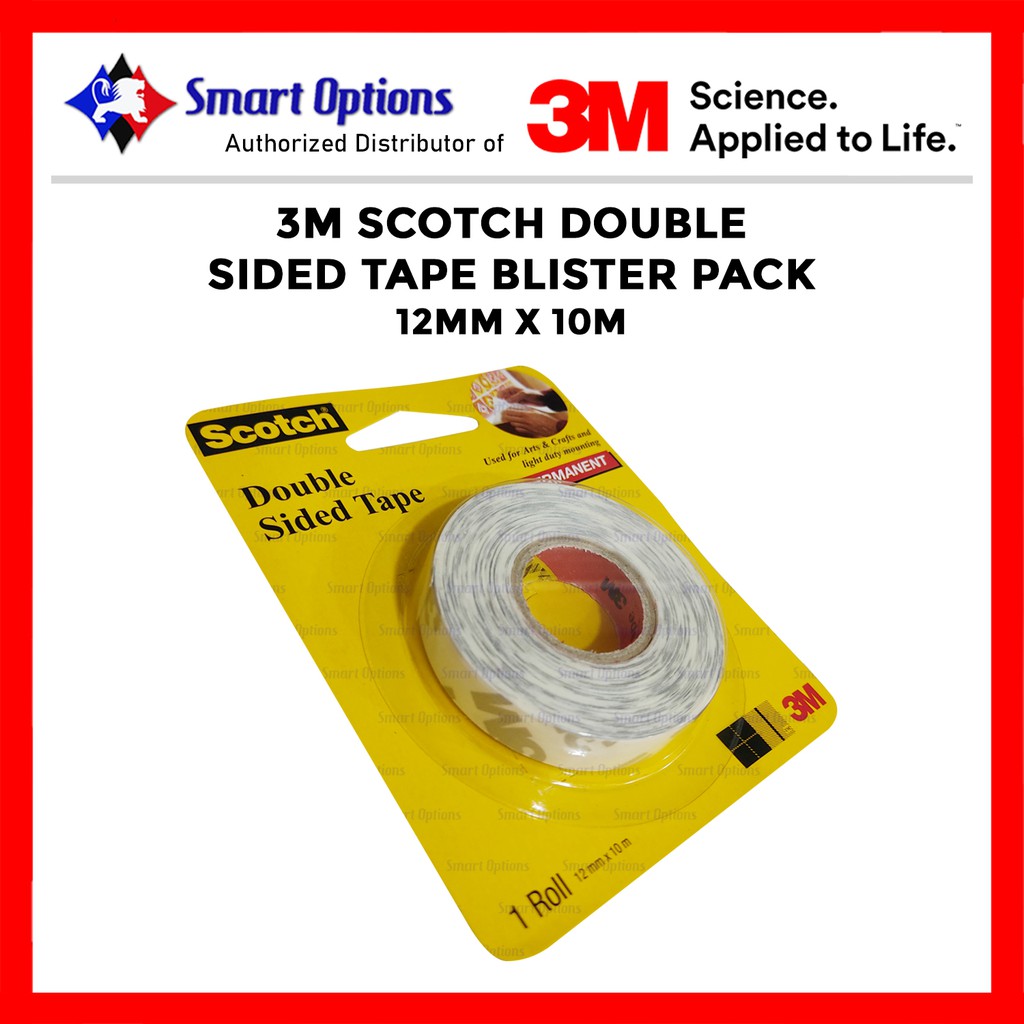 3M Scotch Double Sided Tape, Blister Pack 12mm x 10m Shopee Philippines