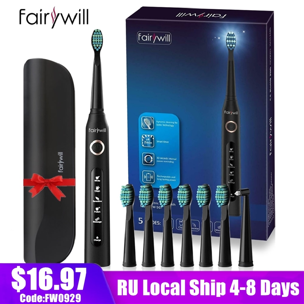 Fairywill Electric Sonic Toothbrush Fw 507 Usb Charge Rechargeable Adult Waterproof Electronic Tooth Shopee Philippines