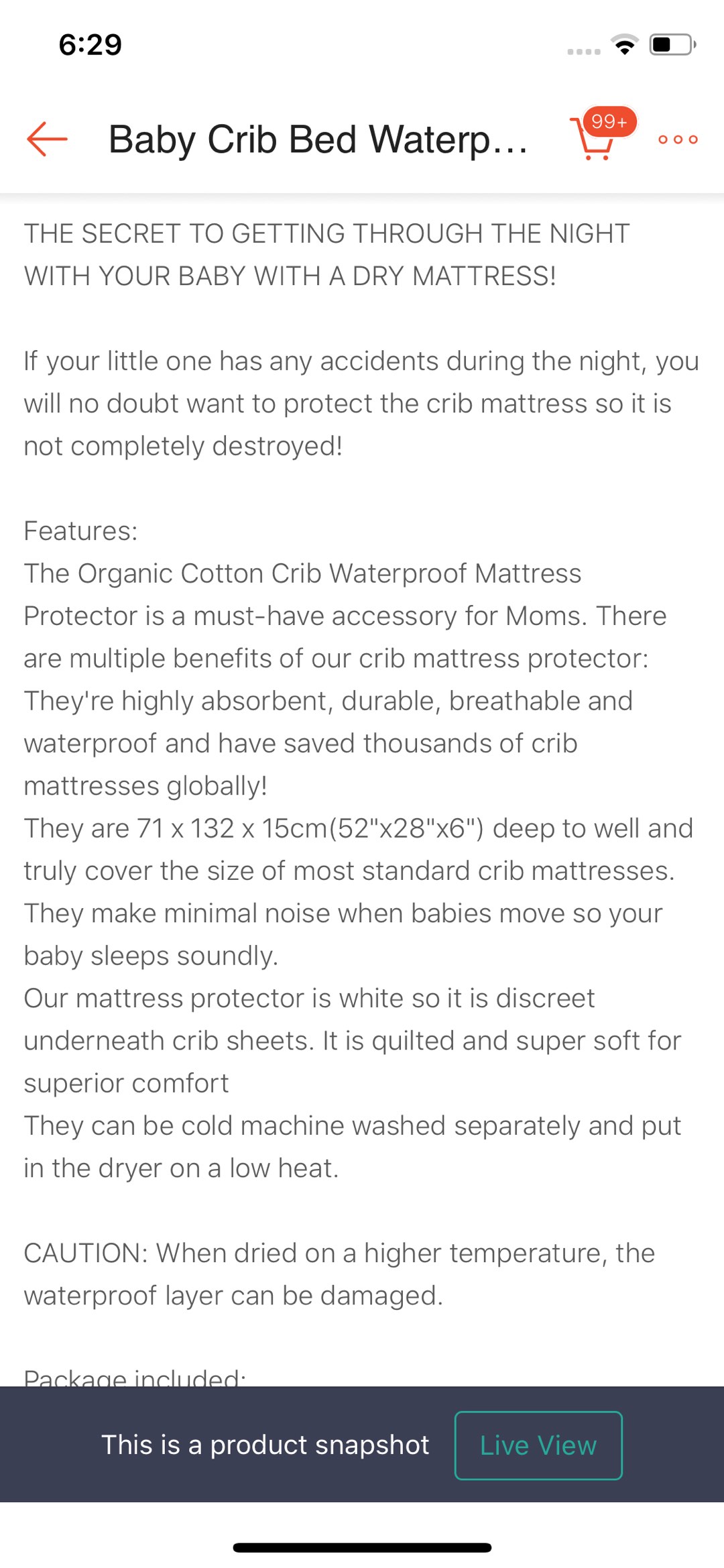cot mattress measurements