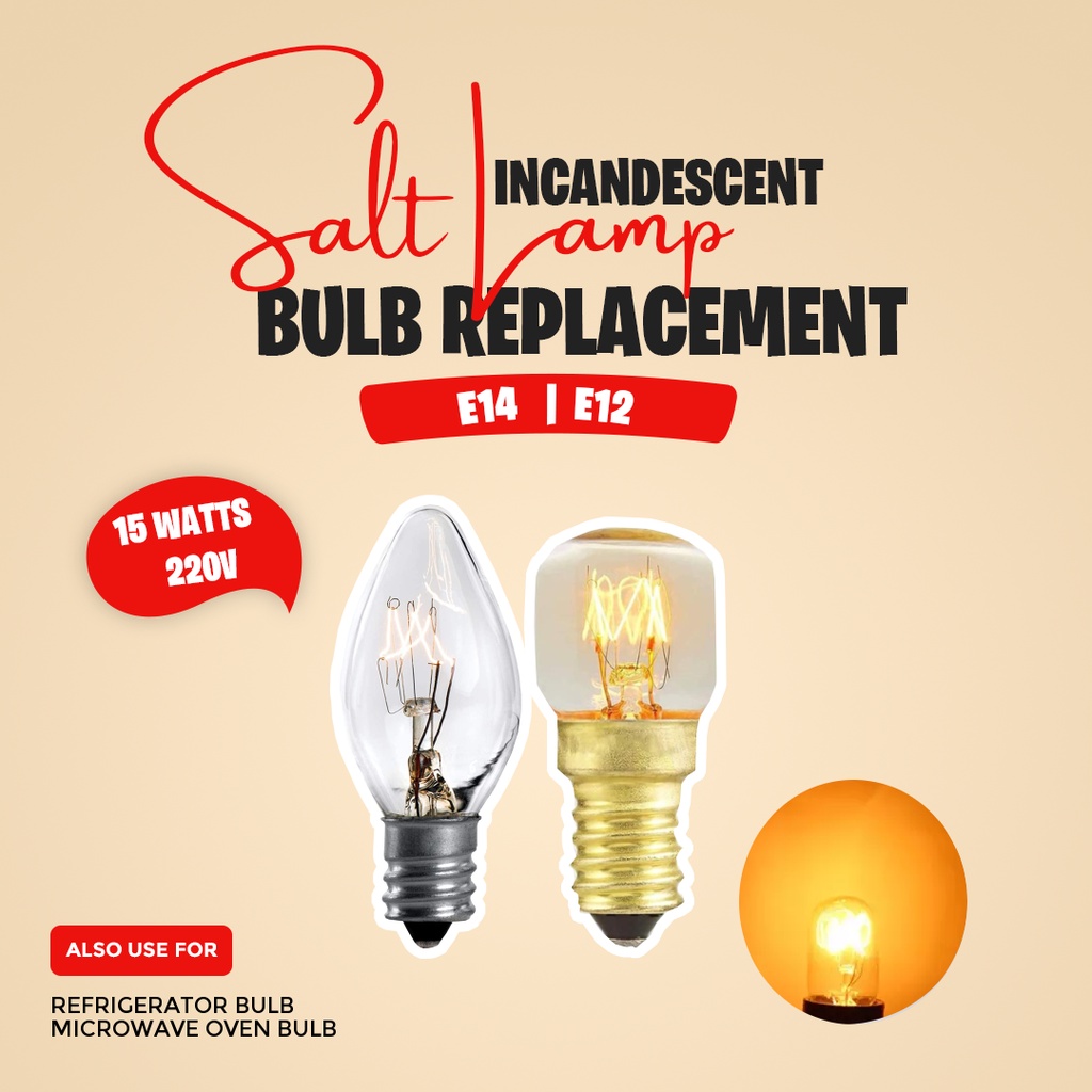E12 E14 Light Bulb Himalayan Salt Lamp Replacement Heat Bulb