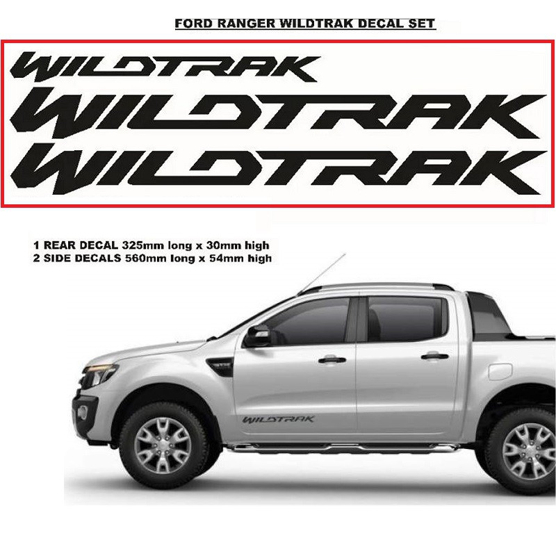 3Pcs wildtrak Graphic Vinyl sticker for side doors and rear tailgate