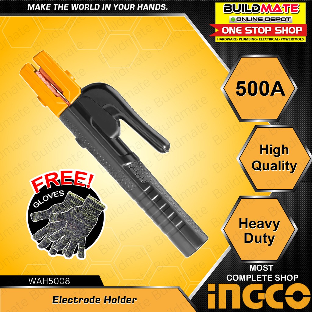 INGCO Electrode Welding Holder 500A WAH5008 +FREE GLOVES •BUILDMATE ...