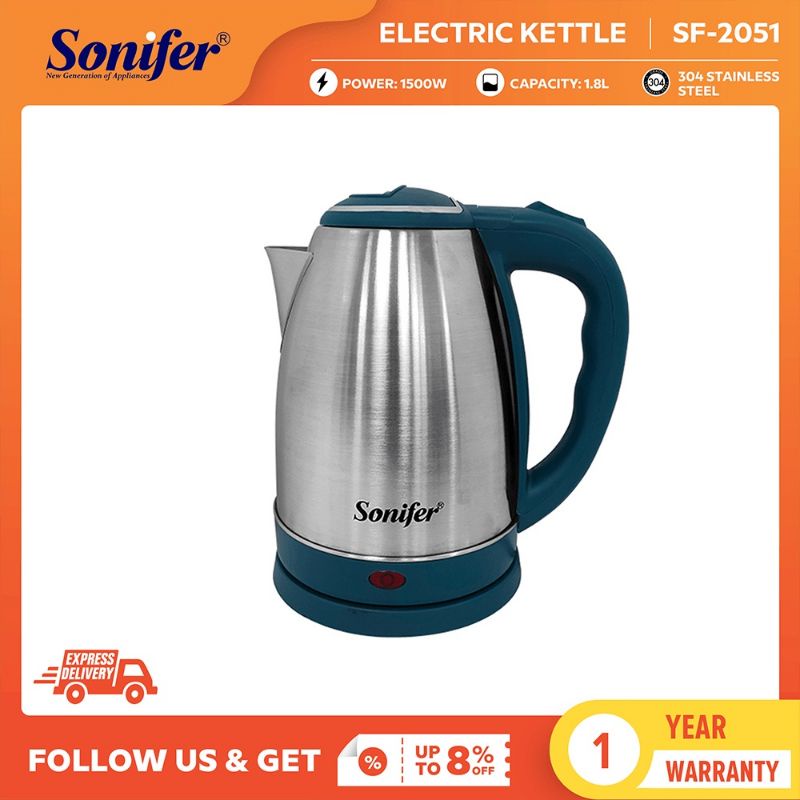 Sonifer electric kettle heater kettle stainless kettle 1.8L cordless