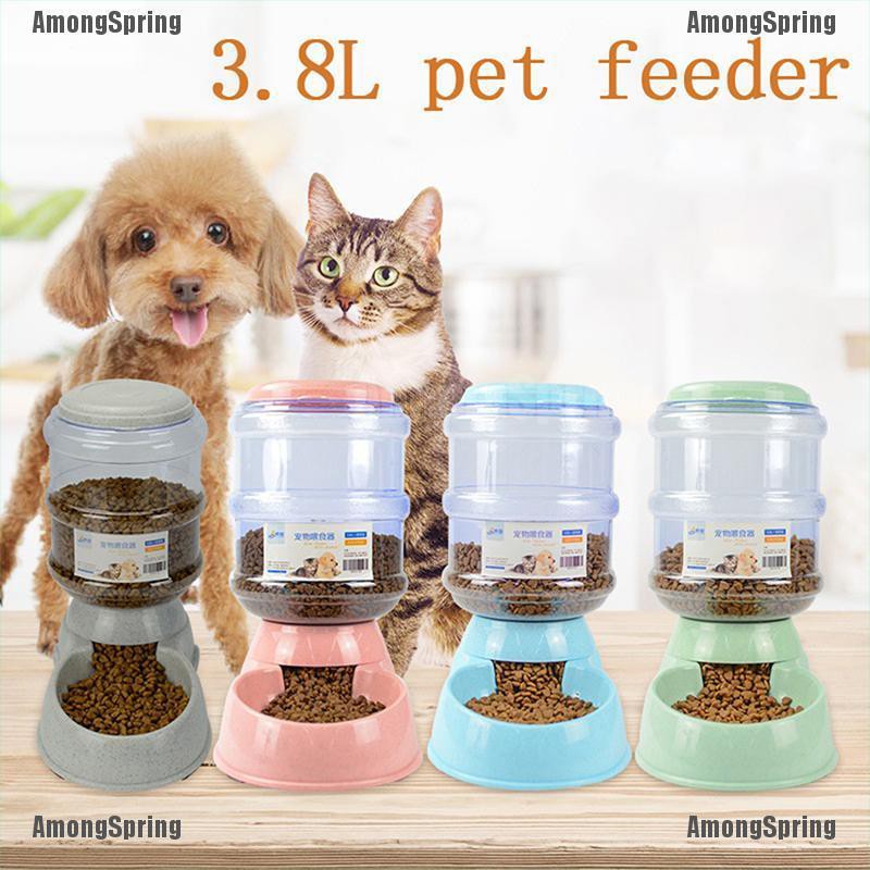 Amongspring Pet Dog Cat Automatic Water Dispenser Food Dish Bowl