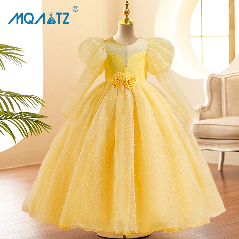 MQATZ Summer Long Sleeve Kids Party Dress For Girls Children Costume