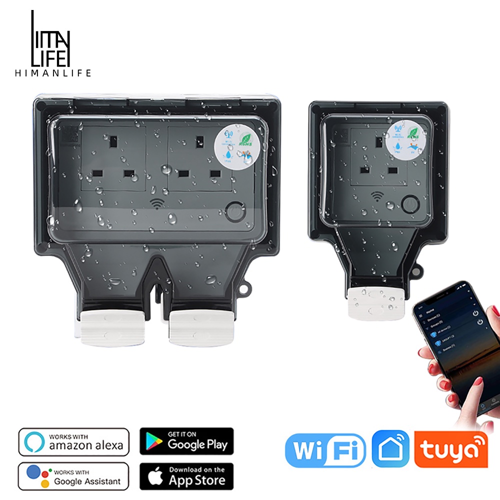 Tuya Wifi Wall Electrical Sockets Ip66 Waterproof Power Socket With