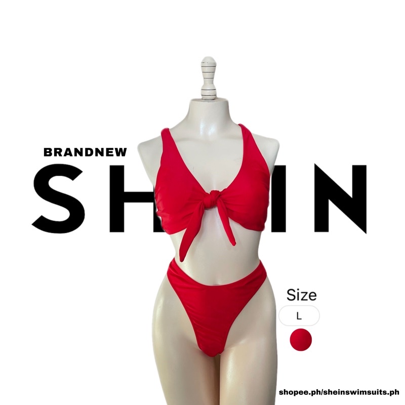 Shein Front Knot Tanga Bikini Swimsuit Shopee Philippines
