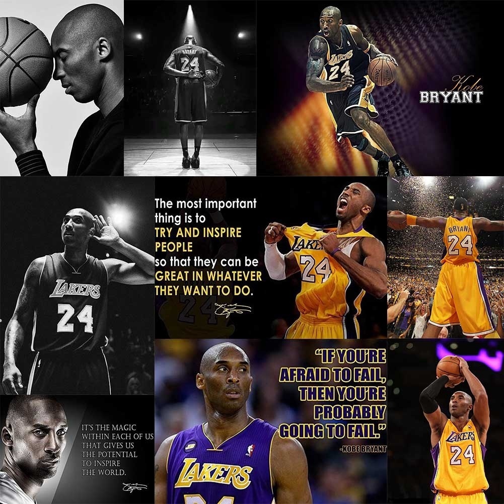 Kobe Bryant Poster Cool Lakers Basketball Sports Coaching Wall Bar Cafe