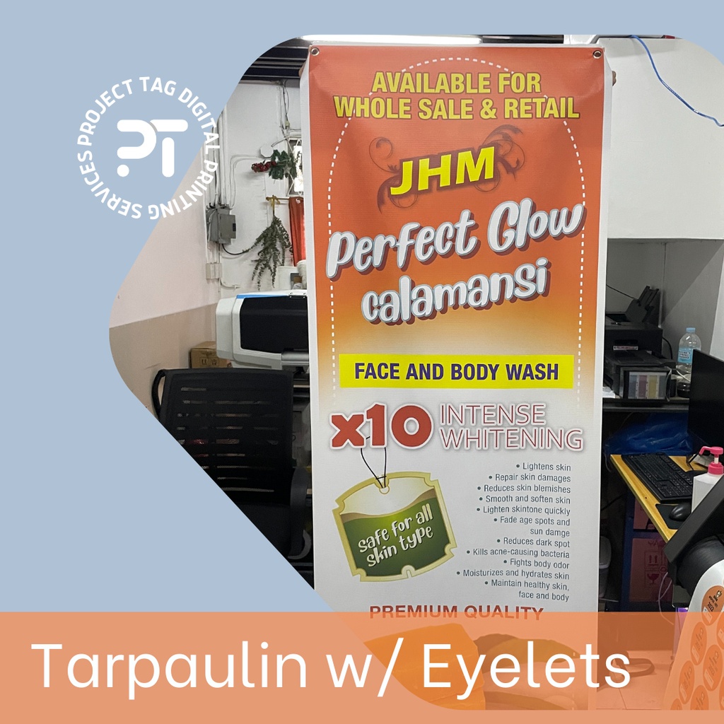 Tarpaulin Printing w/ Eyelets Logo Tarp Printing Menu Birthday
