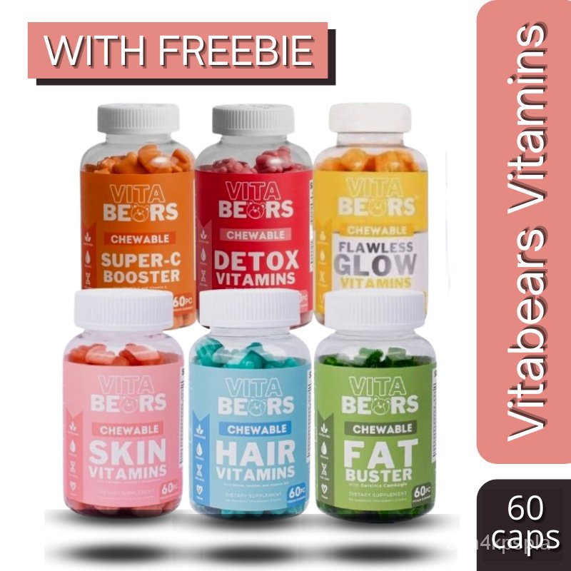 Genuine Guarantee Vita Bears Hair Nails Skin Chewable Vitamins Vegan ...