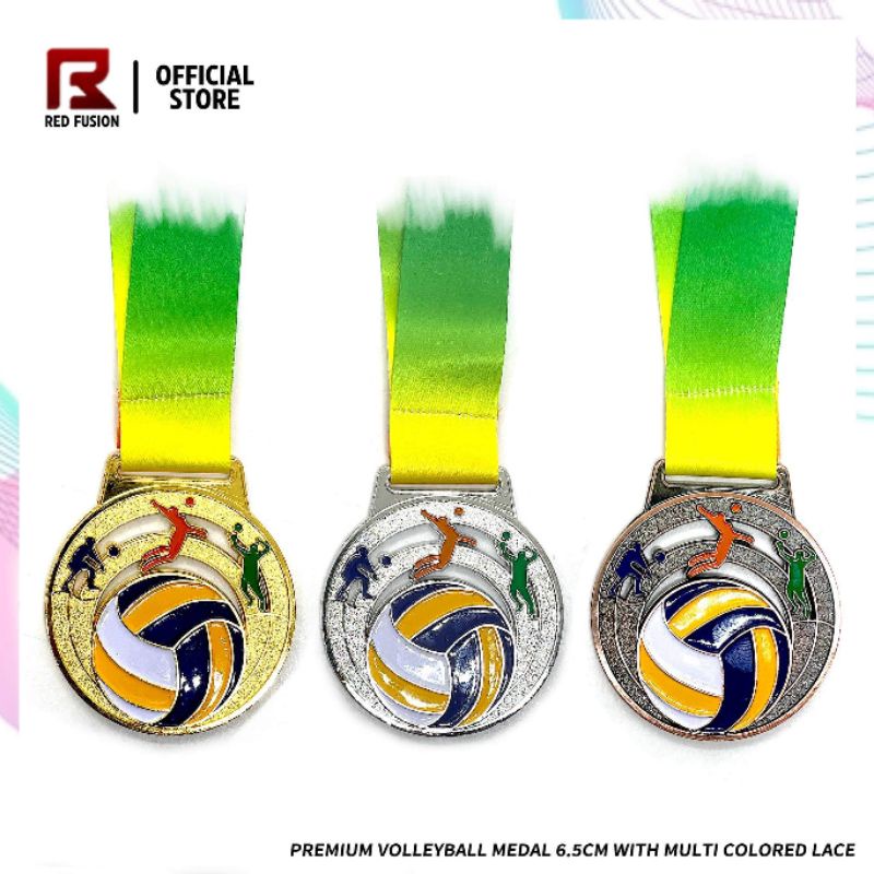 Premium Volleyball Medal 6.5cm With Multi Colored Lace | Shopee Philippines