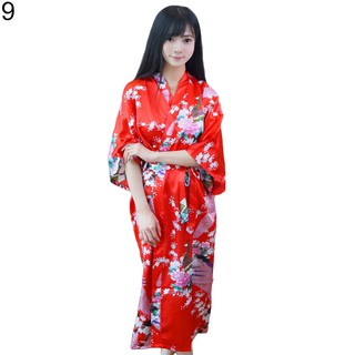 long red kimono robe