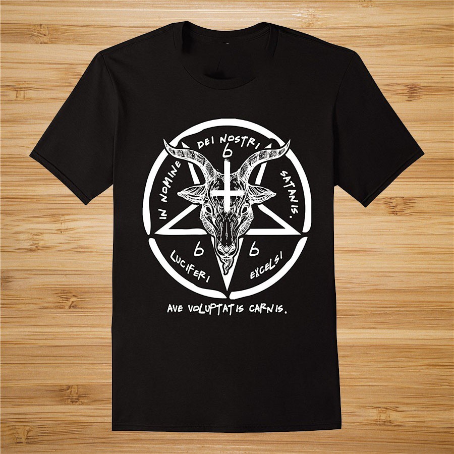 BAPHOMET TSHIRT - SIGIL OF SATAN THE GOAT HEAD GOD SHIRT Mens 100% ...