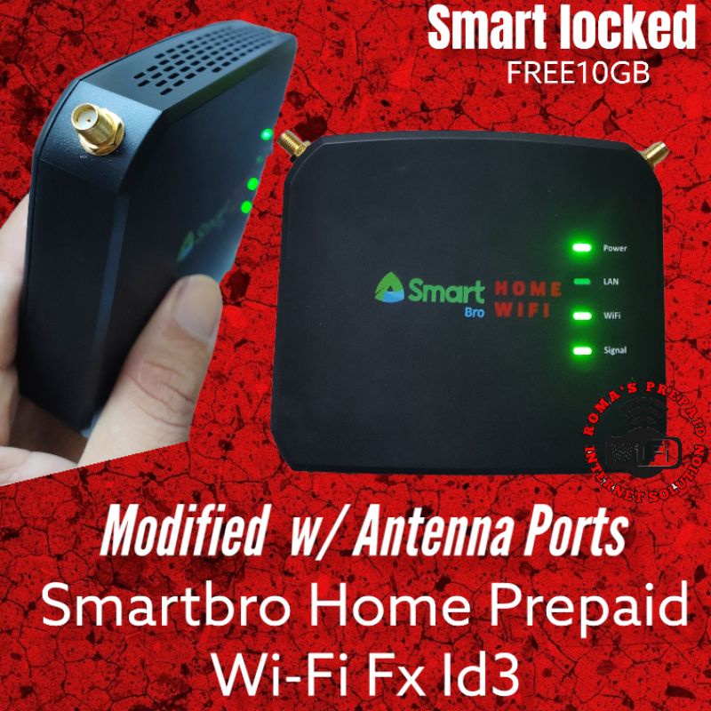 Modified- Cat 4 Black SMARTBRO Home Prepaid WIFI with antenna ports ...