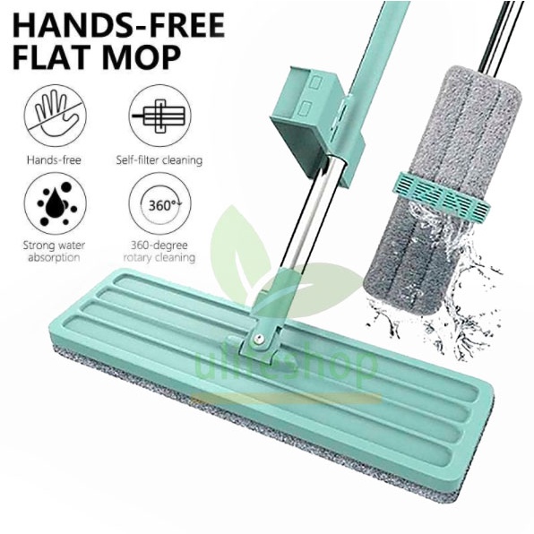 Ulife 360 Rotation Flat Mop Floor Cleaning Microfiber Squeeze Mop Floor Clean Automatic Dehydration