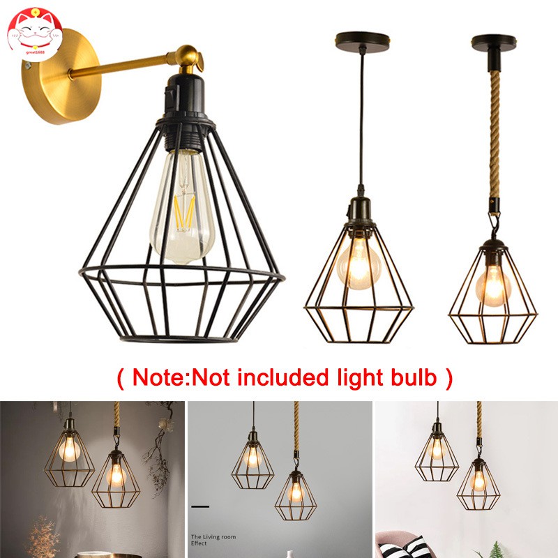 Cage Ceiling Pendant Light Cover Iron 
