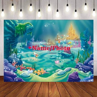 Little Mermaid Backdrop For Photography Baby Shower Undersea Under Water Background Birthday Party Decor Custom Name Photo Shopee Philippines