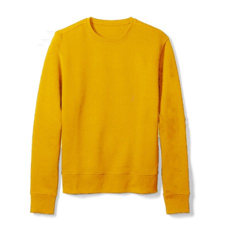 SWEATER YELLOW KNIT CREWNECK NAVY TRIM | craft-ivf.com