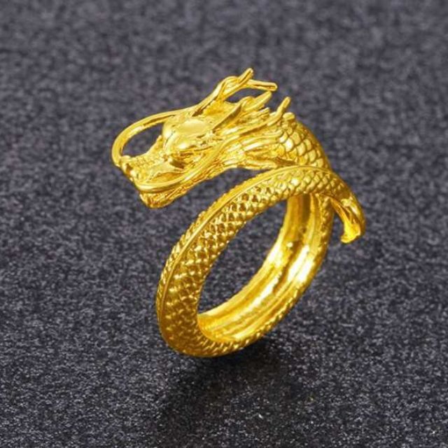 SGI fashion jewelry 24k gold plated Bangkok gold dragon ring for men